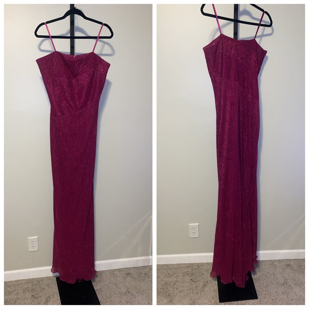 RENÉ RUIZ METALLIC STRAPLESS GOWN - Picture 2 of 7